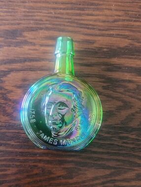 Wheaton Iridescent Green James Monroe Mini Patriots Commemorative Bottle
